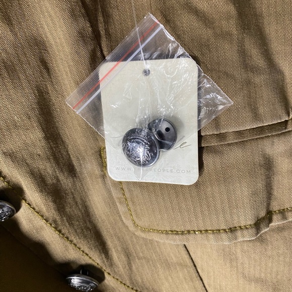 Free People Ruffle Romance Military Jacket Army Green Size M NWT - Picture 7 of 14